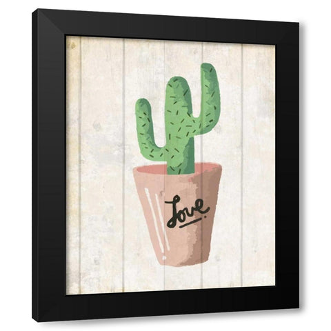 Love Cactus 1 Black Modern Wood Framed Art Print with Double Matting by Allen, Kimberly
