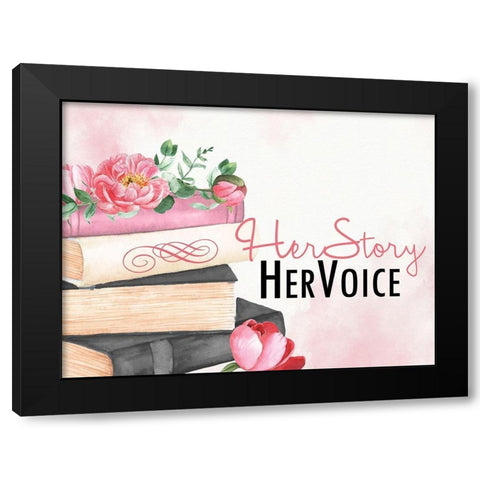 Her Voice Black Modern Wood Framed Art Print with Double Matting by Allen, Kimberly