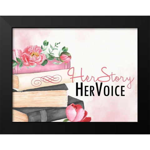 Her Voice Black Modern Wood Framed Art Print by Allen, Kimberly
