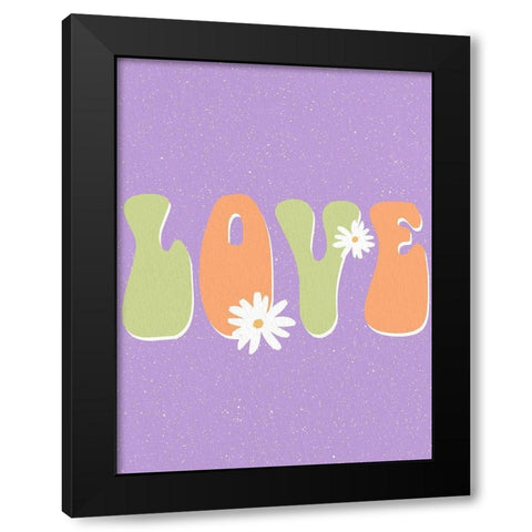 Love Daisy Black Modern Wood Framed Art Print by Allen, Kimberly