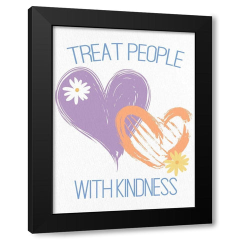 Heart Daisy 1 Black Modern Wood Framed Art Print with Double Matting by Allen, Kimberly