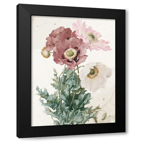 Vintage Flower Black Modern Wood Framed Art Print by Allen, Kimberly