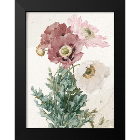 Vintage Flower Black Modern Wood Framed Art Print by Allen, Kimberly