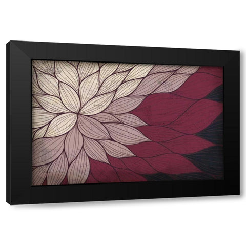 Layers of Petals Black Modern Wood Framed Art Print with Double Matting by Allen, Kimberly