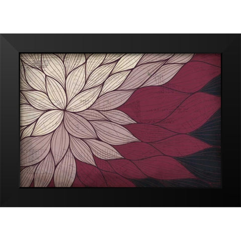 Layers of Petals Black Modern Wood Framed Art Print by Allen, Kimberly