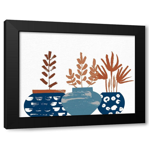 Burnt Autumn Pots Black Modern Wood Framed Art Print with Double Matting by Allen, Kimberly