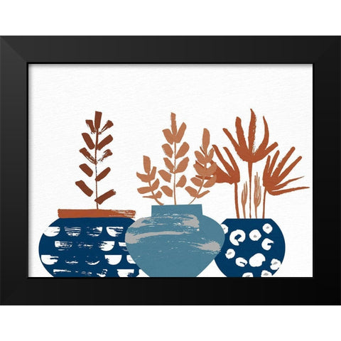 Burnt Autumn Pots Black Modern Wood Framed Art Print by Allen, Kimberly