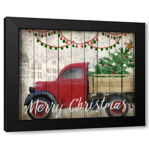 Christmas Delivery Black Modern Wood Framed Art Print with Double Matting by Allen, Kimberly
