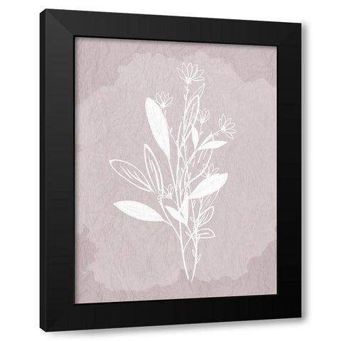 Floral Sketch 2 Black Modern Wood Framed Art Print with Double Matting by Allen, Kimberly