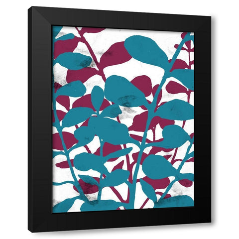 Bright Leaves 2 Black Modern Wood Framed Art Print by Allen, Kimberly