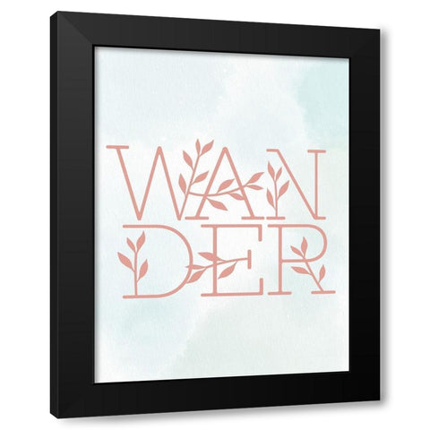 Wander Leaves Black Modern Wood Framed Art Print with Double Matting by Allen, Kimberly