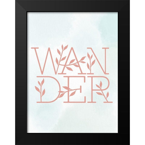 Wander Leaves Black Modern Wood Framed Art Print by Allen, Kimberly