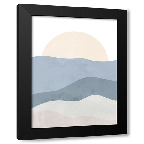 Waves Black Modern Wood Framed Art Print with Double Matting by Allen, Kimberly