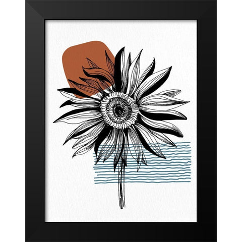 Inked Floral 2 Black Modern Wood Framed Art Print by Allen, Kimberly