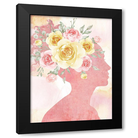 Pink Silhouette Black Modern Wood Framed Art Print by Allen, Kimberly