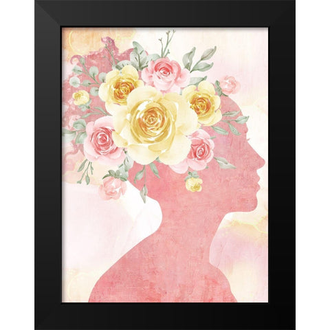 Pink Silhouette Black Modern Wood Framed Art Print by Allen, Kimberly