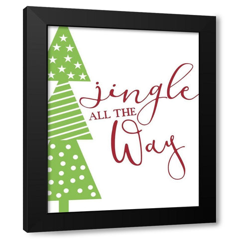 Jingle all the Way v2 Black Modern Wood Framed Art Print with Double Matting by Allen, Kimberly