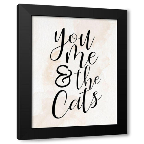 You and Me and the Cats Black Modern Wood Framed Art Print with Double Matting by Allen, Kimberly