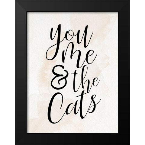 You and Me and the Cats Black Modern Wood Framed Art Print by Allen, Kimberly