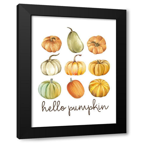 Hello Pumpkin Collage Black Modern Wood Framed Art Print with Double Matting by Allen, Kimberly