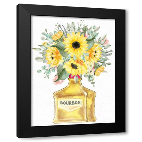 Bourbon Floral Black Modern Wood Framed Art Print by Allen, Kimberly
