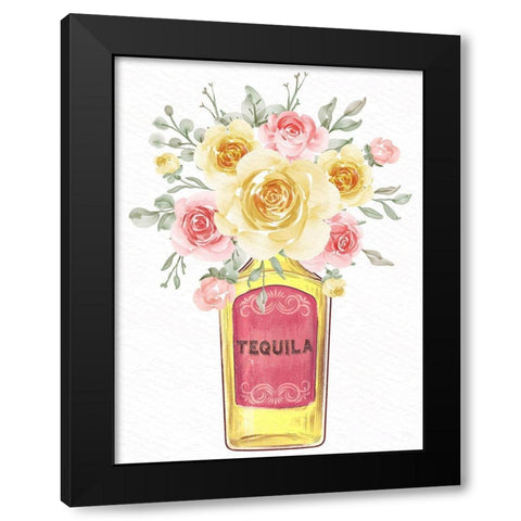 Tequila Floral Black Modern Wood Framed Art Print with Double Matting by Allen, Kimberly