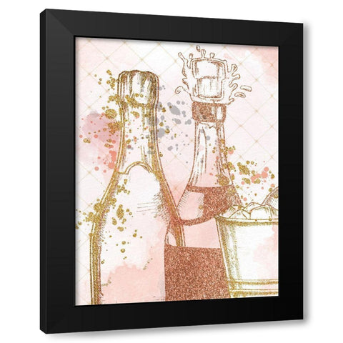 Pink Champagne Black Modern Wood Framed Art Print with Double Matting by Allen, Kimberly