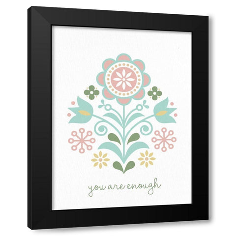 Folk Flower 2 Black Modern Wood Framed Art Print by Allen, Kimberly