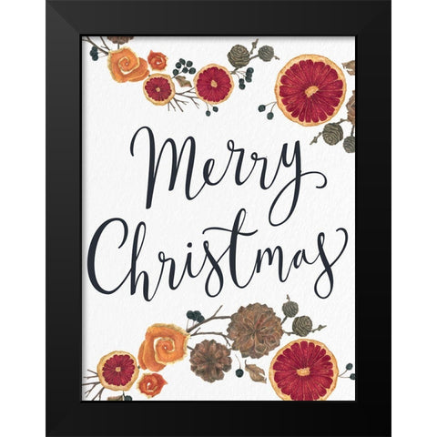 Merry Christmas Dried Fruit Black Modern Wood Framed Art Print by Allen, Kimberly