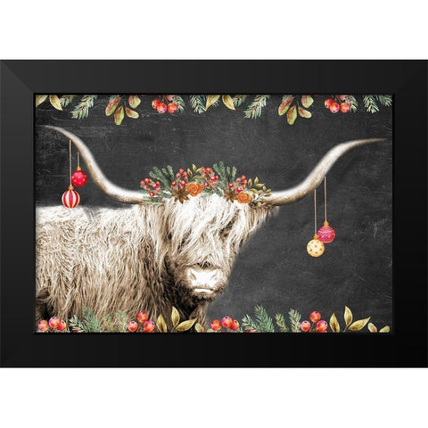 Highland Christmas Black Modern Wood Framed Art Print by Allen, Kimberly