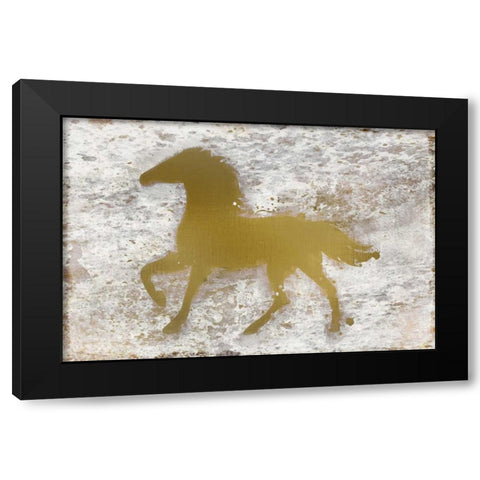 Golden Horse Black Modern Wood Framed Art Print with Double Matting by Allen, Kimberly