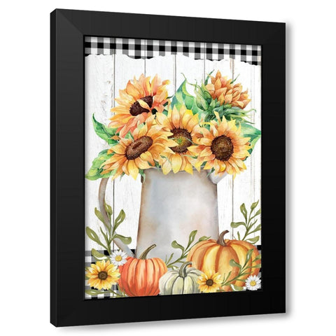 Autumn Floral Black Modern Wood Framed Art Print with Double Matting by Allen, Kimberly