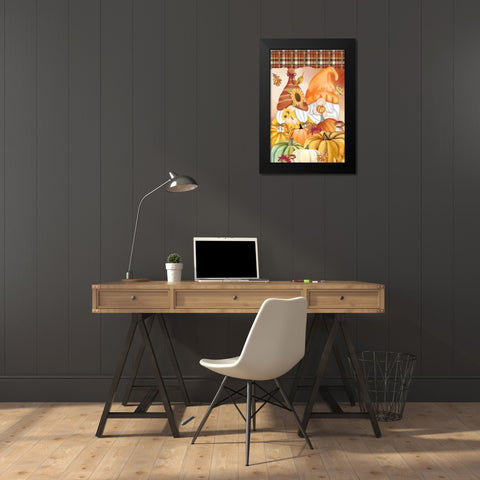Gnome Fall Black Modern Wood Framed Art Print by Allen, Kimberly