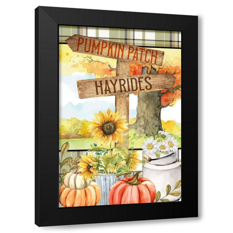 Pumpkin Patch Black Modern Wood Framed Art Print with Double Matting by Allen, Kimberly