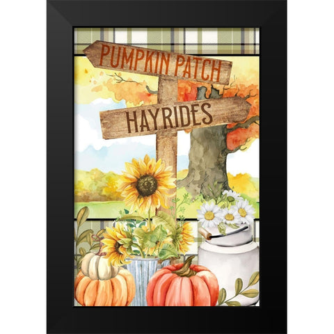 Pumpkin Patch Black Modern Wood Framed Art Print by Allen, Kimberly