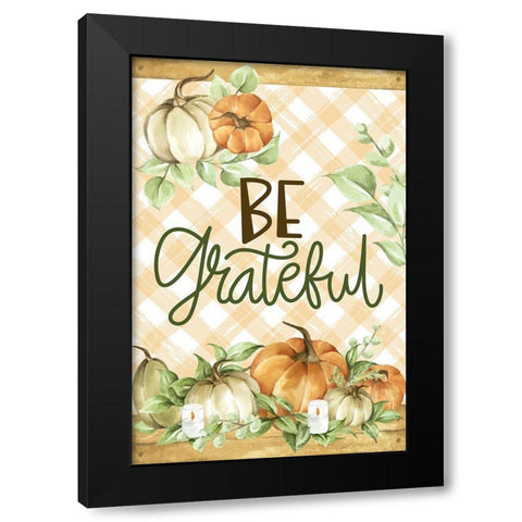 Be Grateful Black Modern Wood Framed Art Print by Allen, Kimberly