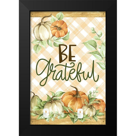 Be Grateful Black Modern Wood Framed Art Print by Allen, Kimberly