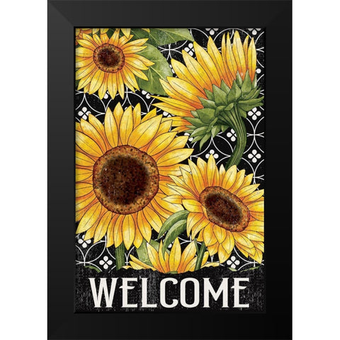 Sunflower Field Welcome Black Modern Wood Framed Art Print by Allen, Kimberly