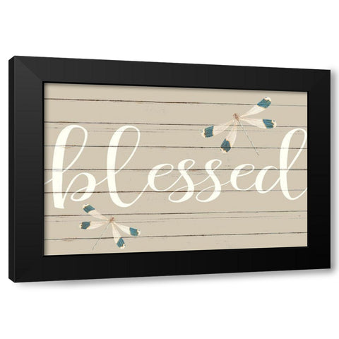 Blessed Dragonfly Black Modern Wood Framed Art Print by Allen, Kimberly