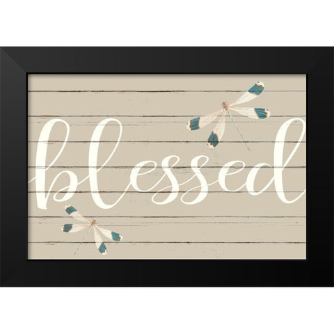 Blessed Dragonfly Black Modern Wood Framed Art Print by Allen, Kimberly