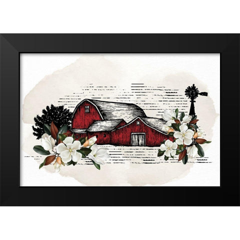 Magnolia Barn Black Modern Wood Framed Art Print by Allen, Kimberly