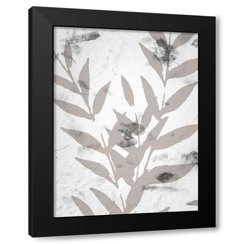 Mono Leaves 1 Black Modern Wood Framed Art Print with Double Matting by Allen, Kimberly