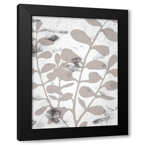Mono Leaves 2 Black Modern Wood Framed Art Print with Double Matting by Allen, Kimberly