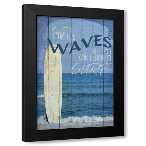 Learn to Surf Black Modern Wood Framed Art Print with Double Matting by Allen, Kimberly