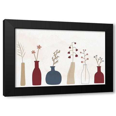 Row of Vases Black Modern Wood Framed Art Print by Allen, Kimberly