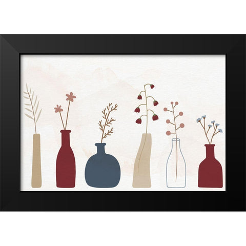Row of Vases Black Modern Wood Framed Art Print by Allen, Kimberly
