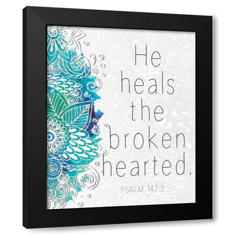 He Heals Black Modern Wood Framed Art Print with Double Matting by Allen, Kimberly