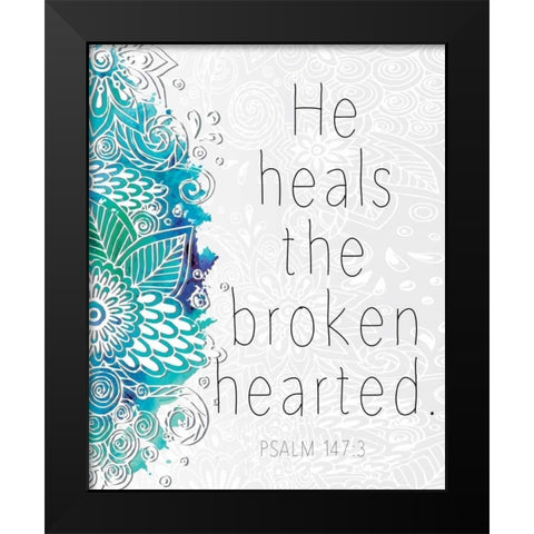 He Heals Black Modern Wood Framed Art Print by Allen, Kimberly