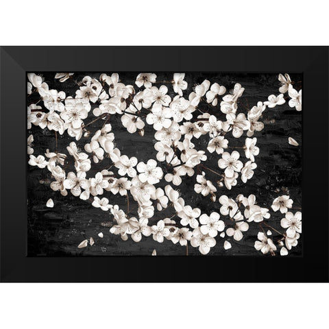 Magnolia Branches Black Modern Wood Framed Art Print by Allen, Kimberly