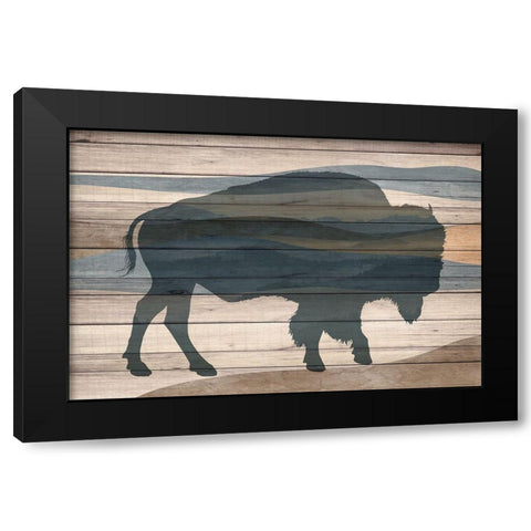 Bison Black Modern Wood Framed Art Print by Allen, Kimberly